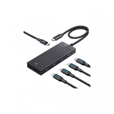 USB-хаб UGREEN USB-C to 4xUSB-C 3.2 Gen2 10Gbps + PD CM806 black (55334)