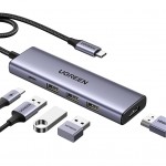 USB-хаб UGREEN USB-C to HDMI + 3xUSB 3.0 + PD CM511 gray (15596)