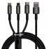 Дата кабель USB 2.0 AM to Lightning + Micro 5P + Type-C 1.5m 3.5A black Baseus (CAMLTWJ-01)