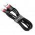 Дата кабель USB 2.0 AM to Lightning 0.5m Cafule 2.4A red+black Baseus (CALKLF-A19)