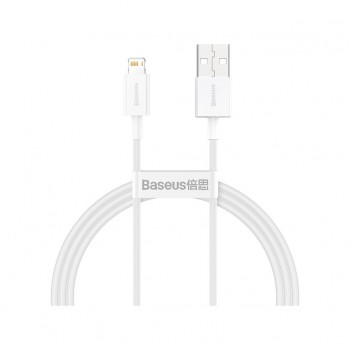 Дата кабель USB 2.0 AM to Lightning 1.0m 2.4A white Baseus (CALYS-A02)