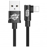 Дата кабель USB 2.0 AM to Lightning 2.0m 1.5A 90° corner black Baseus (CALMVP-A01)