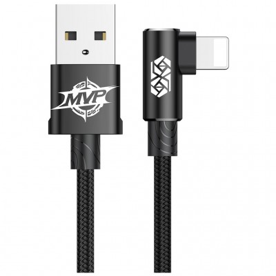 Дата кабель USB 2.0 AM to Lightning 2.0m 1.5A 90° corner black Baseus (CALMVP-A01)