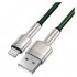 Дата кабель USB 2.0 AM to Lightning 2.0m 2.4A metal green Baseus (CALJK-B06)
