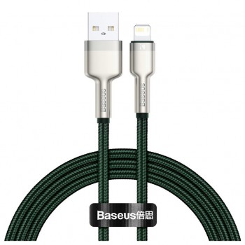 Дата кабель USB 2.0 AM to Lightning 2.0m 2.4A metal green Baseus (CALJK-B06)