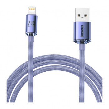 Дата кабель USB 2.0 AM to Lightning 2.0m 2.4A purple Baseus (CAJY000105)