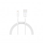 Дата кабель USB 2.0 AM to Lightning 2.0m Superior Fast Charging 2.4A white Baseus (CALYS-C02)