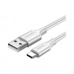 Дата кабель USB 2.0 AM to USB-C 0.5m 3.0A (18W) Nickel Plating US287 White Ugreen (60120)