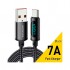 Дата кабель USB 2.0 AM to USB-C 1.0m 7A LED black Essager (EXCT-XY01-P)