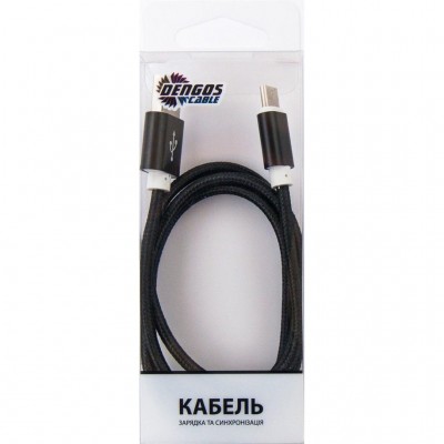Дата кабель USB 2.0 AM to USB-C 1.0m black Dengos (NTK-TC-MT-BLACK)