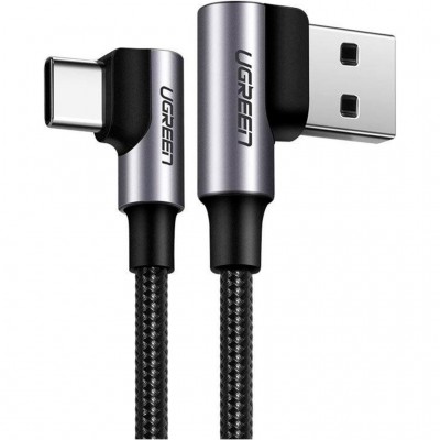Дата кабель USB 2.0 AM to USB-C 3.0m 3A 90° corner US176 black Ugreen (70875)