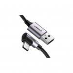 Дата кабель USB 2.0 AM to USB-C 3.0m 3A US284 90° corner black Ugreen (70255)