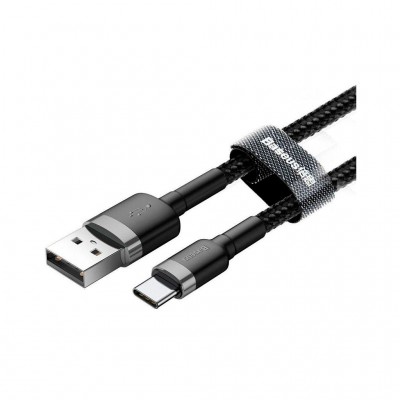 Дата кабель USB 3.1 AM to USB-C 1.0m 3A grey-black Baseus (CATKLF-BG1)