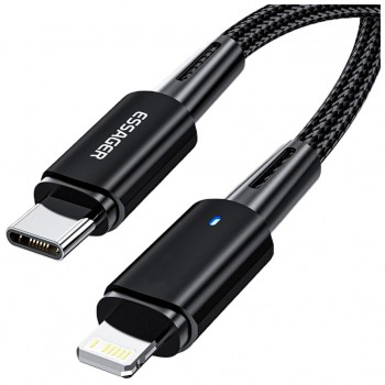 Дата кабель USB-C to Lightning 0.5m 20W black Essager (EXCTL-CGB01)