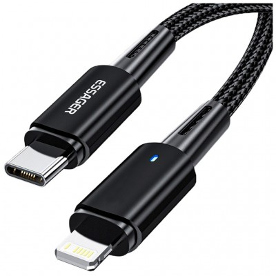 Дата кабель USB-C to Lightning 0.5m 20W black Essager (EXCTL-CGB01)