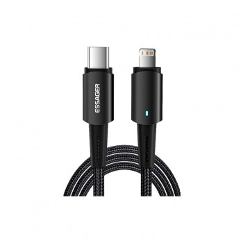 Дата кабель USB-C to Lightning 2.0m 20W black Essager (EXCTL-CGA01)