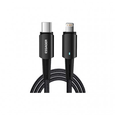 Дата кабель USB-C to Lightning 2.0m 20W black Essager (EXCTL-CGA01)