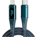 Дата кабель USB-C to Lightning 2.0m 20W Digital Display blue Essager (EXCTL-YDA03)