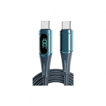 Дата кабель USB-C to USB-C 1.0m 100W Digital Display blue Essager (ES-XCTT1-YD03)