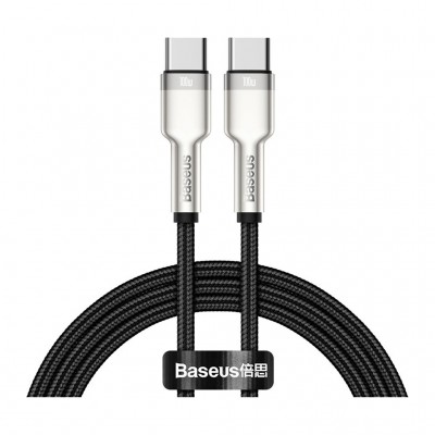 Дата кабель USB-C to USB-C 1.0m 100W metal black Baseus (CATJK-C01)