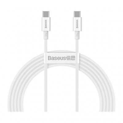 Дата кабель USB-C to USB-C 1.0m 100W white Baseus (CATYS-B02)