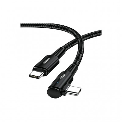 Дата кабель USB-C to USB-C 2.0m 100W 90° corner black Essager (EXCTT1-CGWTA01)