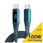 Дата кабель USB-C to USB-C 2.0m 100W Digital Display blue Essager (ES-XCTT1-YDA03)