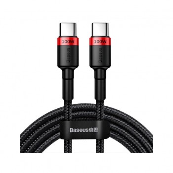 Дата кабель USB-C to USB-C 2.0m PD2.0 100W (20V/5A) red+black Baseus (CATKLF-AL91)