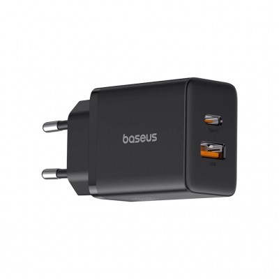 Зарядний пристрій Baseus 1xUSB-C 30W + 1xUSB black (P10111404113-00)