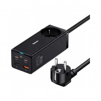 Зарядний пристрій Baseus AC + 2xUSB-C 65W + 2xUSB black (PSZM000901)