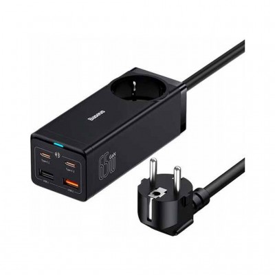 Зарядний пристрій Baseus AC + 2xUSB-C 65W + 2xUSB black (PSZM000901)