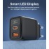 Зарядний пристрій Choetech 1xUSB + 1xUSB-C PD35W with display black (PD6052-EU-BK)