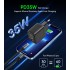 Зарядний пристрій Choetech 1xUSB + 1xUSB-C PD35W with display black (PD6052-EU-BK)