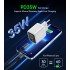 Зарядний пристрій Choetech 1xUSB + 1xUSB-C PD35W with display white (PD6052-EU-WH)