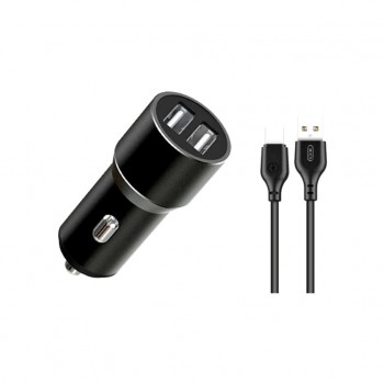 Зарядний пристрій XO 1xUSB + cable USB to USB-C TZ09 black (6920680873500)