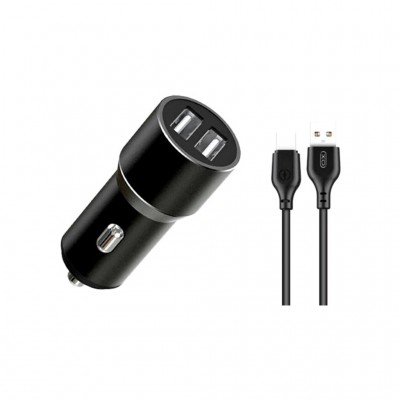 Зарядний пристрій XO 1xUSB + cable USB to USB-C TZ09 black (6920680873500)