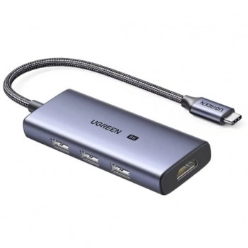 USB-хаб UGREEN USB-C 4-in-1 3xUSB 3.0 + HDMI CM500 gray (50629)