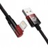Дата кабель USB 2.0 AM to Lightning 2.0m 2.4A 90° corner black/red Baseus (CAVP000120)