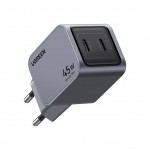 Зарядний пристрій Ugreen 2xUSB-C PD45W GaN X707 gray (35008)