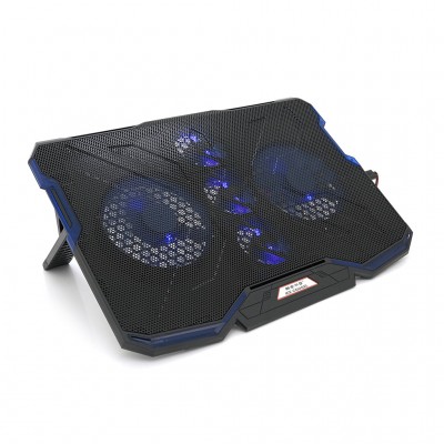 Підставка до ноутбука IceCoorel 10-15.6", 2*140mm + 3*70mm 1400 RPM, 2*USB, 410x290x26mm, Blue (A2)