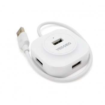 USB-хаб Veggieg USB 3.0 to 4xUSB 0.3m white (V-U2407)