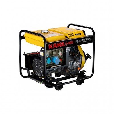 Генератор KAMA дизельний KDK10000CE3, 3-ф. 220/400V, 50Hz, 9.4kVA/7.5kW, 12.5 л, 2 л/год, ручний/стартер (KDK10000CE3)