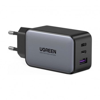 Зарядний пристрій 3xUSB 65W (2хUSB-C+USB-A) Gan CD244 Сірий Ugreen (10335)