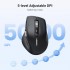 Мишка UGREEN 2.4GHz&BT M751 Ergonomic Contoured-Shape, бездротова, 5000dpi., 5кн., Чорна