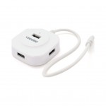 USB-хаб Veggieg USB-C 4xUSB 2.0 0.2m white (YT-TC-V-C242)