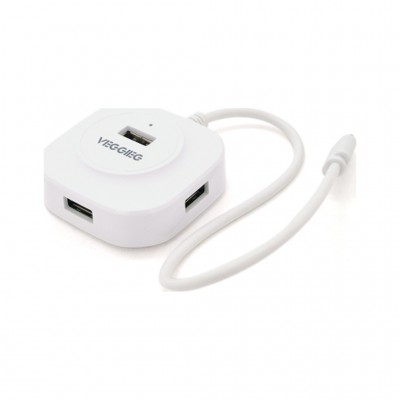 USB-хаб Veggieg USB-C 4xUSB 2.0 0.2m white (YT-TC-V-C242)