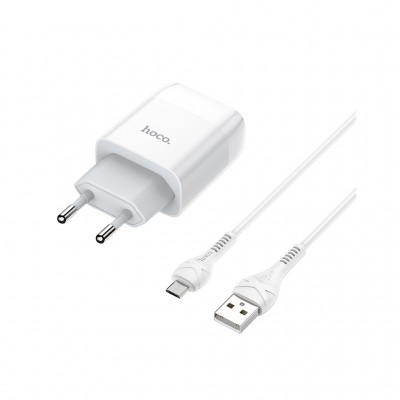 Зарядний пристрій HOCO C72A USB + cable USB to USB-C 10.5W White (Hoco C72AW/Tc)