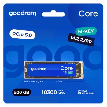 SSD M2 500GB Goodram Core M.2 2280 PCIe 5.0 x4 NVMe 3D NAND (SSDR-GRC01-500-80)