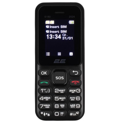 Мобільний телефон 2E S180 2024 Black (694743653885)