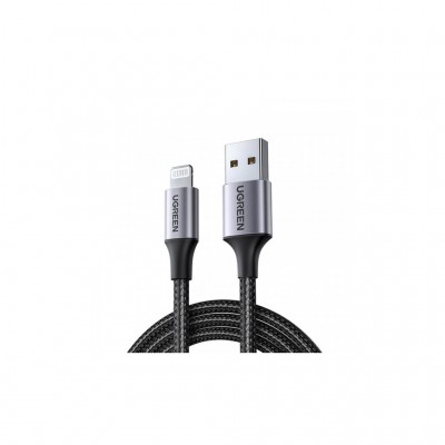 Дата кабель USB 2.0 AM to Lightning 1.0m 2.4A US199 black UGREEN (60156)